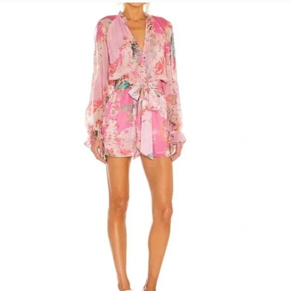 HEMANT & NANDITA x Revolve Sage Romper in Pink Size Small NWT - Picture 4 of 15